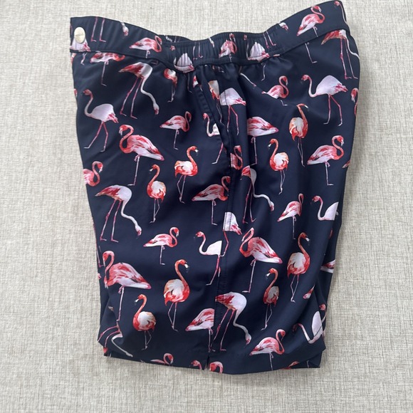 Mosmann Australia Swim Trunks Men's Medium Navy‎ Pink Flamingo Beach Pool Resort - Picture 7 of 9
